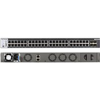 Grey NETGEAR M4300-48X 1U managed Ethernet switch with 48 ports and cooling fans on the rear panel.