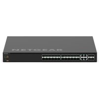 Black NETGEAR MSM4328F 1U managed L3 Ethernet switch with multiple ports and sleek design.