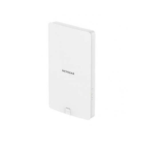 White NETGEAR WAX608Y wireless access point with a sleek design, featuring Power Over Ethernet (PoE) capability and a compact rectangular shape.