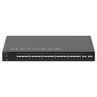 Black NETGEAR XSM4344FC Managed L3 switch, 1U rackmount, 44 ports, sleek design with logo on top.