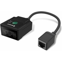 Black Newland FM431 Barracuda Pro barcode reader with CMOS sensor, rectangular body, and attached Ethernet cable.