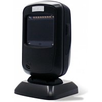 Black Newland FR40 Koi barcode reader with 1D/2D CMOS sensor, rectangular design, and sturdy base.