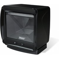 Black Newland FR80 Salmon barcode reader with a square design and glass front panel for 1D/2D scanning.