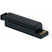 Black Newland NLS-BTY2333 barcode reader battery with a cylindrical shape and gold contact points.
