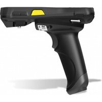Black Newland PG65 handheld mobile computer pistol grip with ergonomic handle and yellow trigger button.