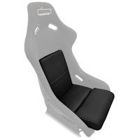 Black padded seat cushion designed for sim racing, featuring haptic feedback technology, compatible with Nitro Concepts IMMERSION racing seats.