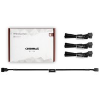 Black Noctua NA-SEC1 CHROMAX.BLACK cable extension with three adapters and branded packaging.