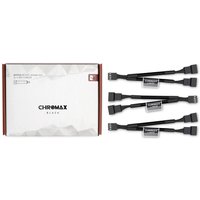 Noctua NA-SYC1 CHROMAX.BLACK cable extension set with three black Y-splitter cables and branded packaging.