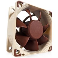 Beige and brown Noctua NF-A6x25 PWM computer case fan, 6 cm size, with curved blades and square frame.