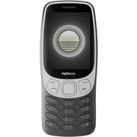 Nokia 3210 (2024) phone, Grunge Black, 2.4" screen, keypad, rounded edges, 4G VoLTE, 2MP camera, 64MB/128MB storage.