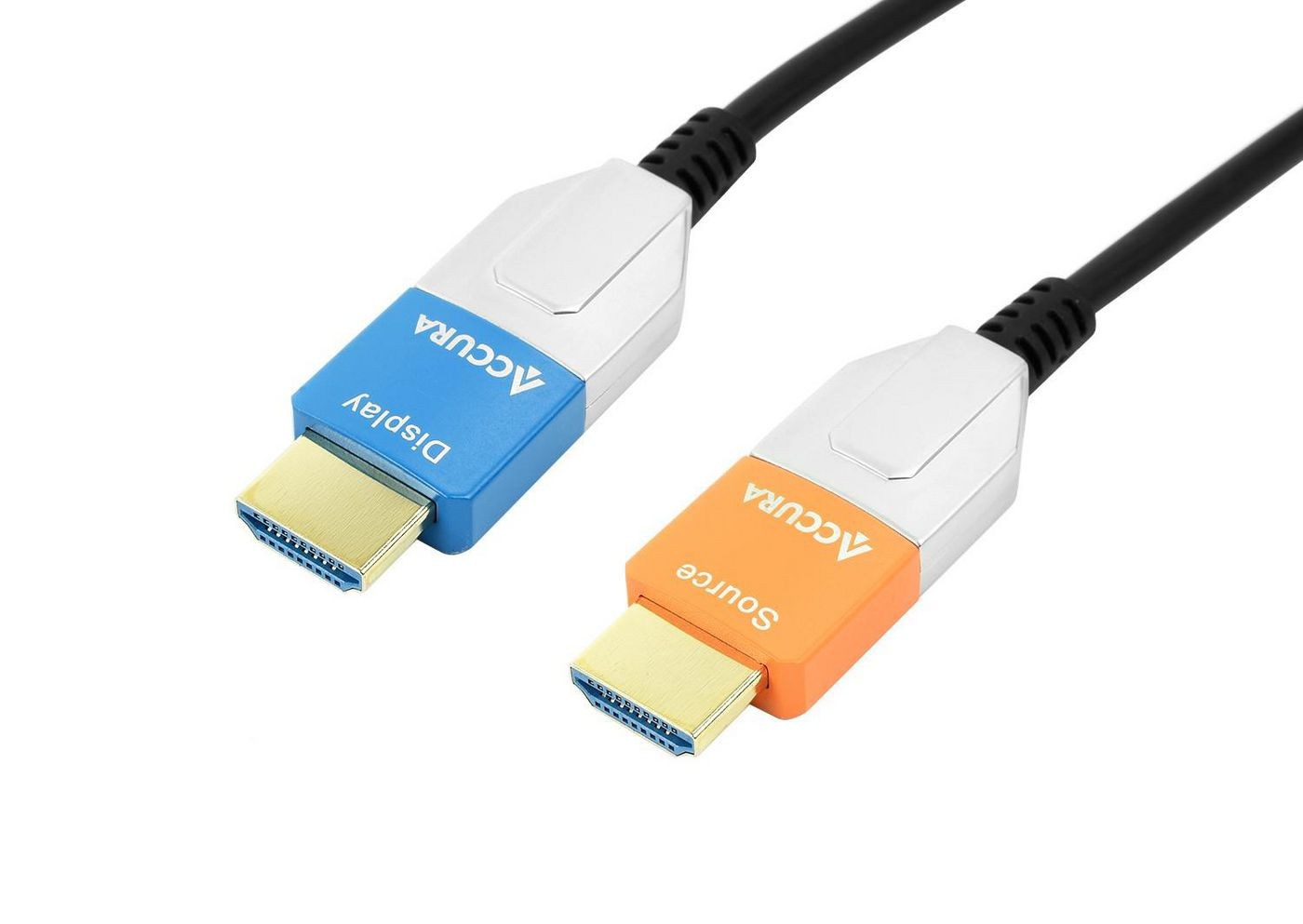 Premium noname Ccur Opicl OC cable with a black flexible cord, featuring blue "Display" and orange "Source" connectors with metallic silver accents.