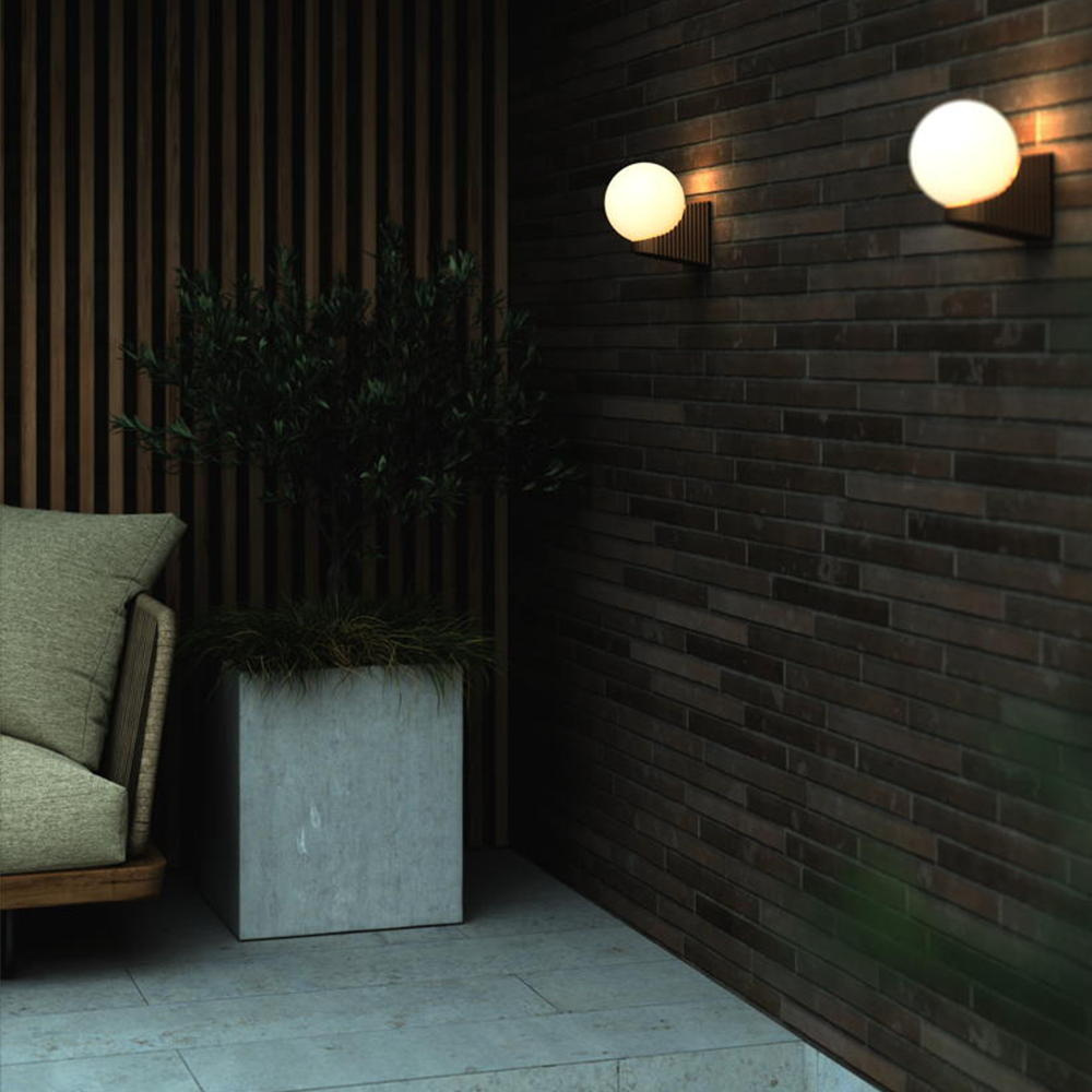 Nordlux Hayley outdoor wall light with a glass globe brown - image 3