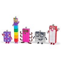 Numberblocks Friends Figures Six to Ten, colorful block characters with numbers and expressive faces, standing in a row.