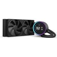 Black NZXT Kraken Elite 240 liquid cooler with dual 12 cm fans and circular RGB display on pump.