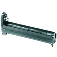 Black OKI 46438004 printer drum with rectangular shape and connectors on both ends.
