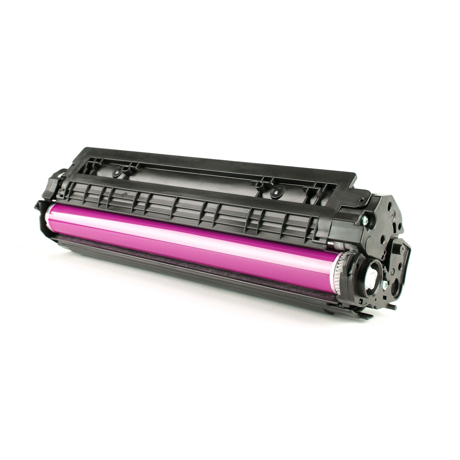 Magenta toner cartridge for Olivetti D-Color MF 459/55, featuring a shiny pink cylinder and a sturdy black casing, designed for up to 28,000 pages.
