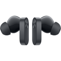 Thunder Grey OnePlus Nord Buds 2 wireless earphones with sleek black finish and ergonomic ear tips.