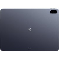 Dark gray OnePlus Pad 3 tablet with 13.2" screen, Snapdragon, 256 GB, 12 GB RAM, rear camera, and sleek design.