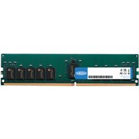 Green Origin Storage 16GB DDR5 RAM module with black chips, white label, gold connectors, and ECC support.