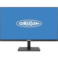 24-inch Origin Storage LED monitor, 1080p HD, slim bezel, black stand, VGA/HDMI/DP ports, height adjustable.