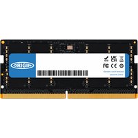 Origin Storage 32GB DDR5 SODIMM RAM, black with gold connectors, blue and white label, 4800MHz, 2Rx8 Non-ECC.