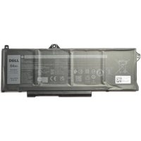 Dell 4C Battery PWS 64WHR, rectangular gray with labels and connector port on one side.