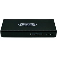 Black Origin Storage USB 3.0 docking station with two front USB ports and power button.
