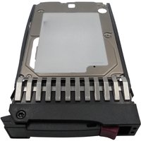 Black and silver 2.5in SAS HDD in hot swap caddy with visible connectors and red latch.
