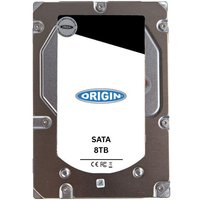 Origin Storage 8TB 3.5in SATA hard drive, silver casing, black and white label with blue logo.