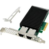Black heatsink PCIe card with dual Ethernet ports and metal bracket, Origin Storage HPE 1QL46AA alternative NIC.