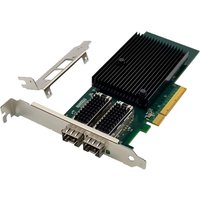 Origin Storage Intel X710 NIC PCIe card, green circuit board, black heatsink, dual ports, and metal bracket.