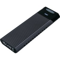 Black Origin Storage Inception External SSD 2TB with ribbed design, compact rectangular shape, and logo on top.