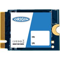 Origin Storage Inception SSD 2TB NVMe M.2, blue and white label, gold connector, compact 30mm size.