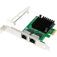 Dual port 2.5GbE RJ45 NIC with black heatsink, green circuit board, and PCIe 3.1 x4 connector by Origin Storage.