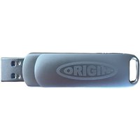 Gray Origin 32GB USB-A flash drive with rounded edges and embossed logo on the casing.