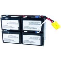 Black Origin Storage UPS battery cartridge with four cells and red, black, and white wires with yellow connector.