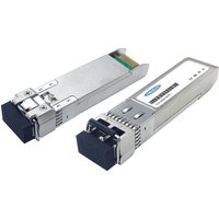 Silver Origin Storage transceiver with black connector, labeled for 25GBASE-SR compatibility, rectangular design.