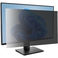 Privacy screen filter for 20-inch monitor, black frame, semi-transparent, reduces glare and viewing angles.