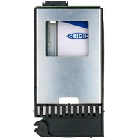 Black and silver Origin Storage SSD 1.6TB in 3.5in SAS EMLC hot swap caddy with visible logo and vented front panel