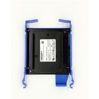 Black Origin Storage SSD 250GB in blue 3.5in SATA hot swap caddy with visible label and connectors.