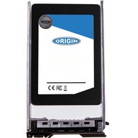 Origin Storage SSD 3.84TB, 2.5in NVMe U.2, black and white design, in a silver hot swap caddy.