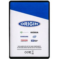 White and blue Origin Storage SSD 480GB 2.5in SATA drive with logos of Seagate, Kioxia, Samsung, Intel, Toshiba.