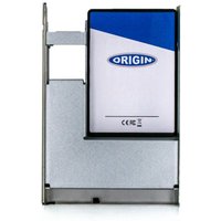 Origin Storage SSD 960GB 2.5in SAS in a silver 3.5in converter with blue and white labeling.