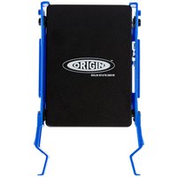 Black Origin Storage SSD in blue hot swap caddy with 3.5in converter, featuring Origin logo on the front.