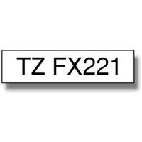 Brother P-Touch TZEFX221 tape, 9mm flexible, black text on white background, rectangular label design.