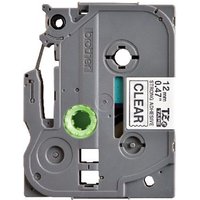 Gray Brother TZES131 12mm tape cassette with strong adhesive, black text on clear tape, green spool detail.