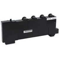 Black rectangular Lexmark C792X77G waste toner bottle with multiple circular connectors on top.