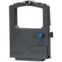 Black OKI 01126301 printer ribbon cartridge with blue spool and rectangular frame design.