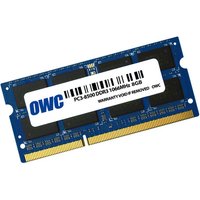 OWC 8GB DDR3 1066MHz memory module, blue circuit board with gold connectors and white label.