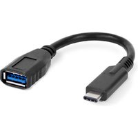 Black OWC USB cable 0.14 m with USB-C to USB-A connectors, featuring a flexible short cord design.